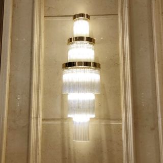 酒店长条水晶壁灯   