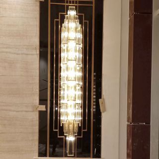 酒店长条水晶壁灯   