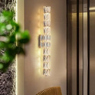 酒店长条水晶壁灯   
